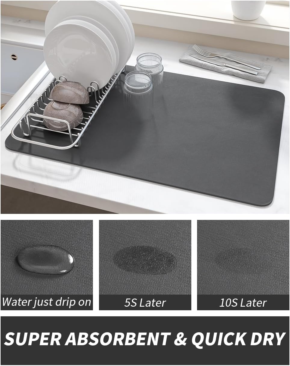 Water Absorbing Dish Drying Mat ( Size : 60 x 40 cm ) (Buy 1 Get 1 Free)