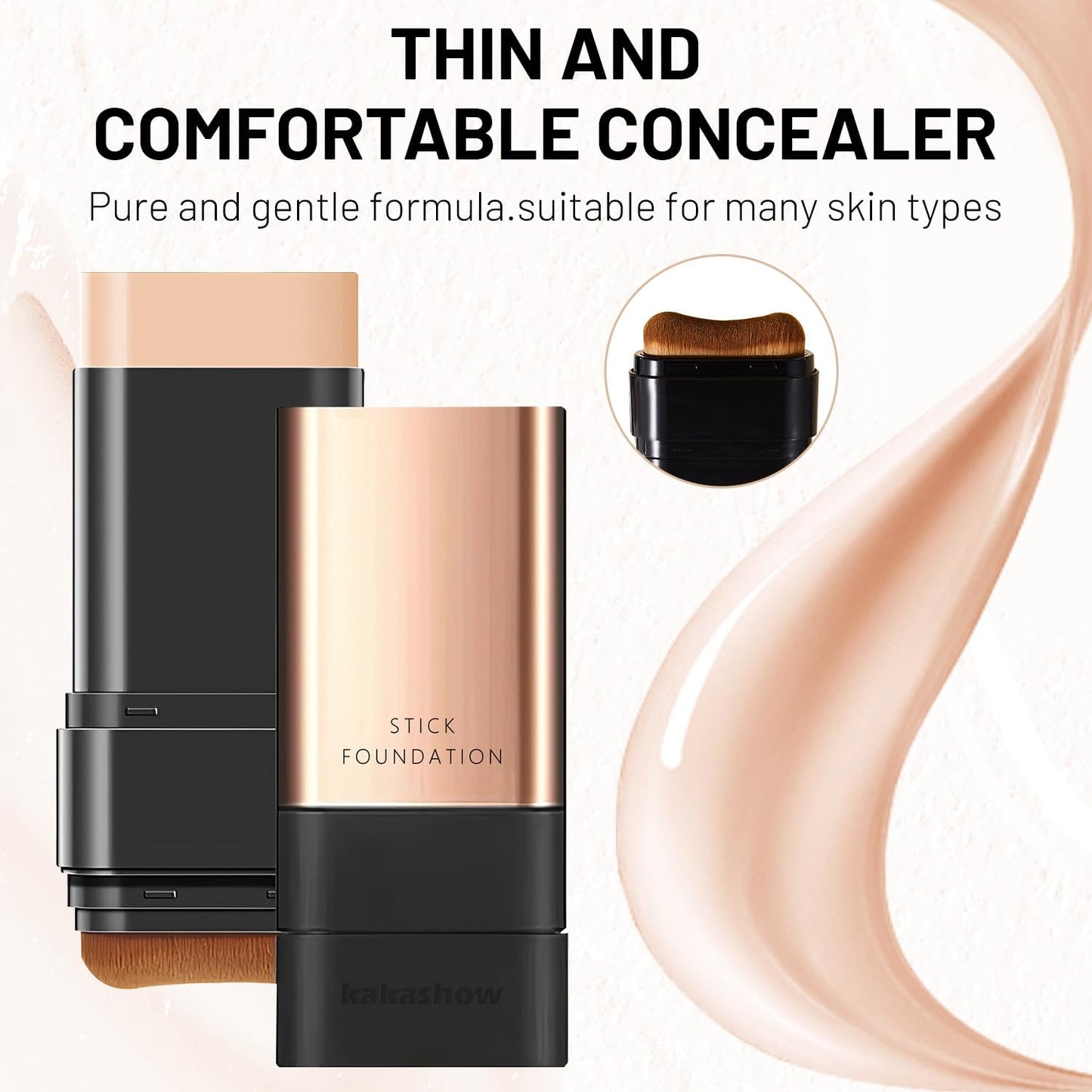 Premium Makeup Foundation Stick with Brush ( Buy 1 Get 1 Free )