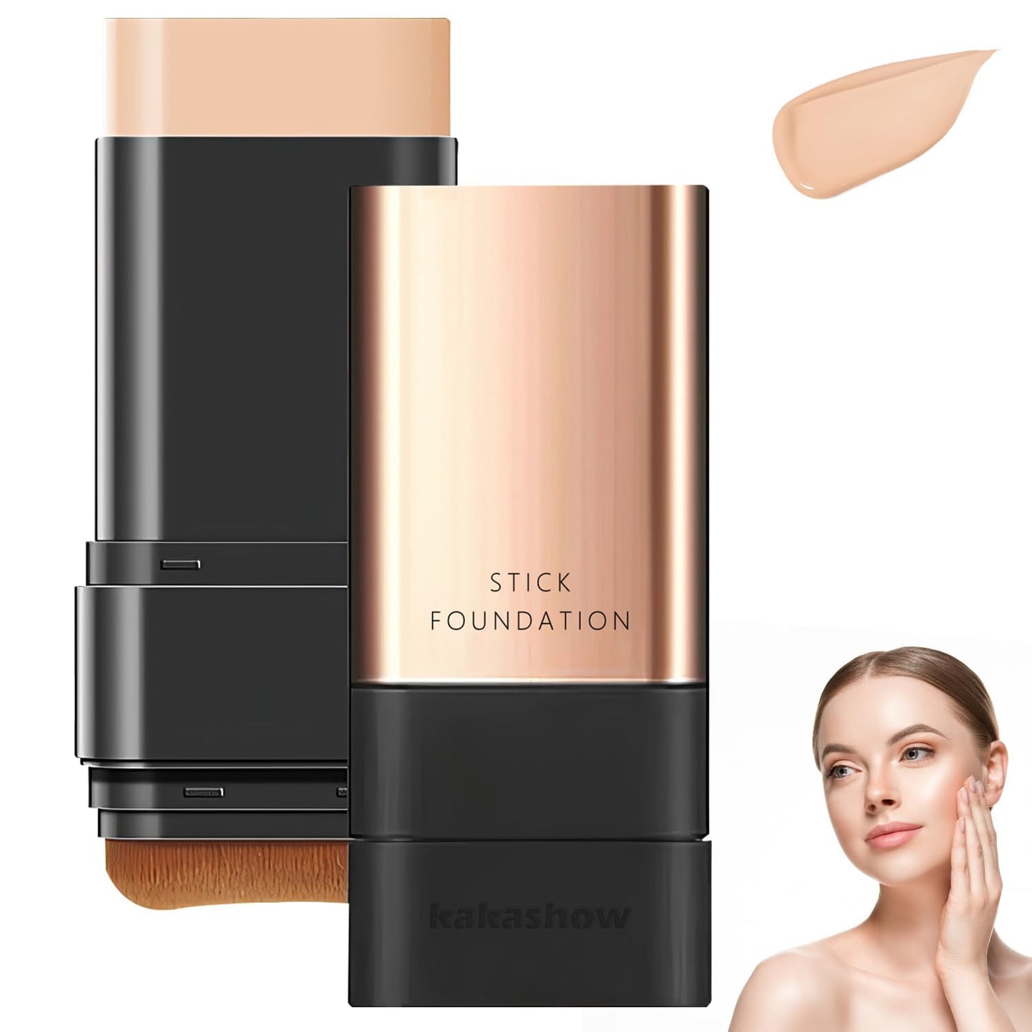 Premium Makeup Foundation Stick with Brush ( Buy 1 Get 1 Free )