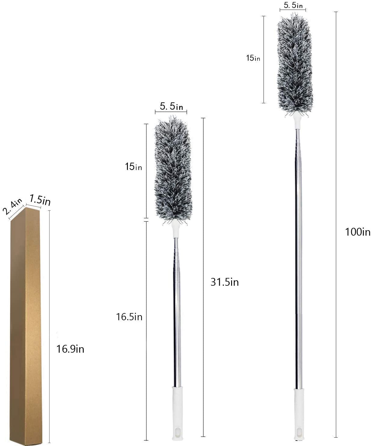 Long Dust Cleaning Mop - Washable