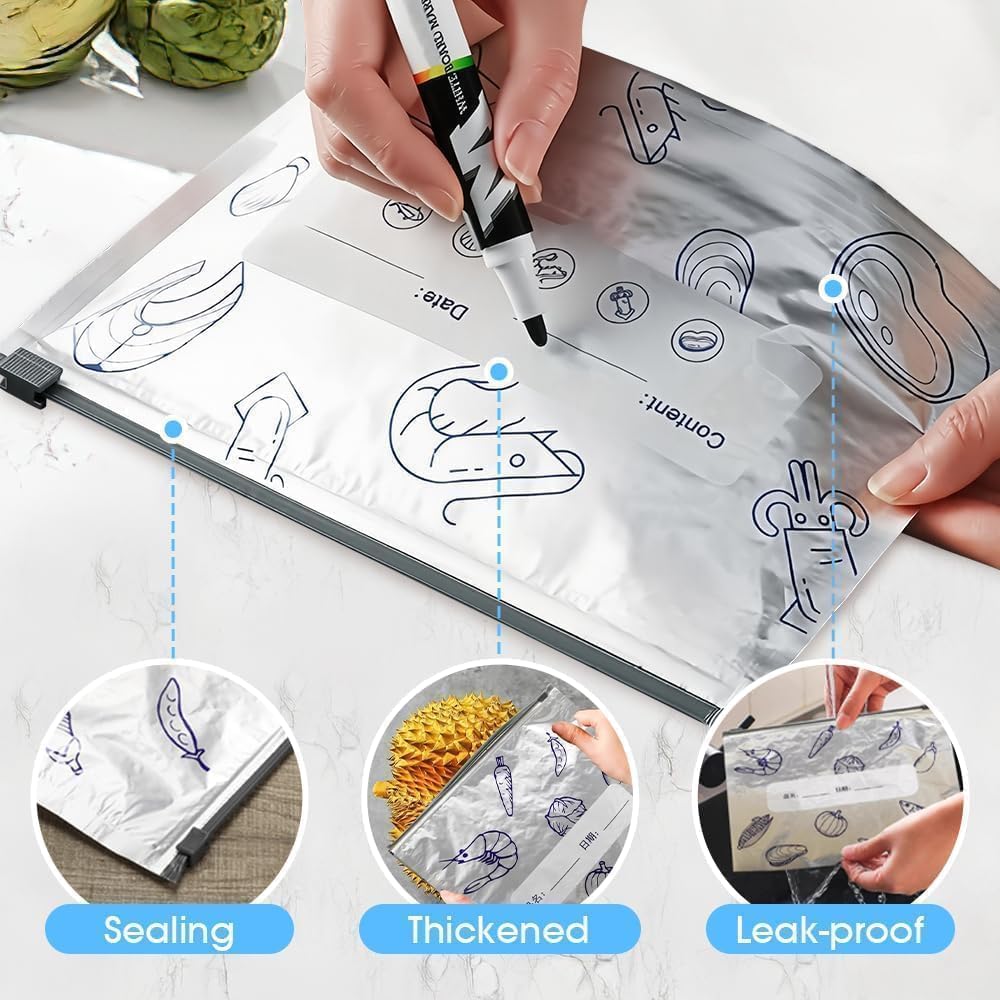 (20 PCS) Reusable Aluminum Foil Storage Bag