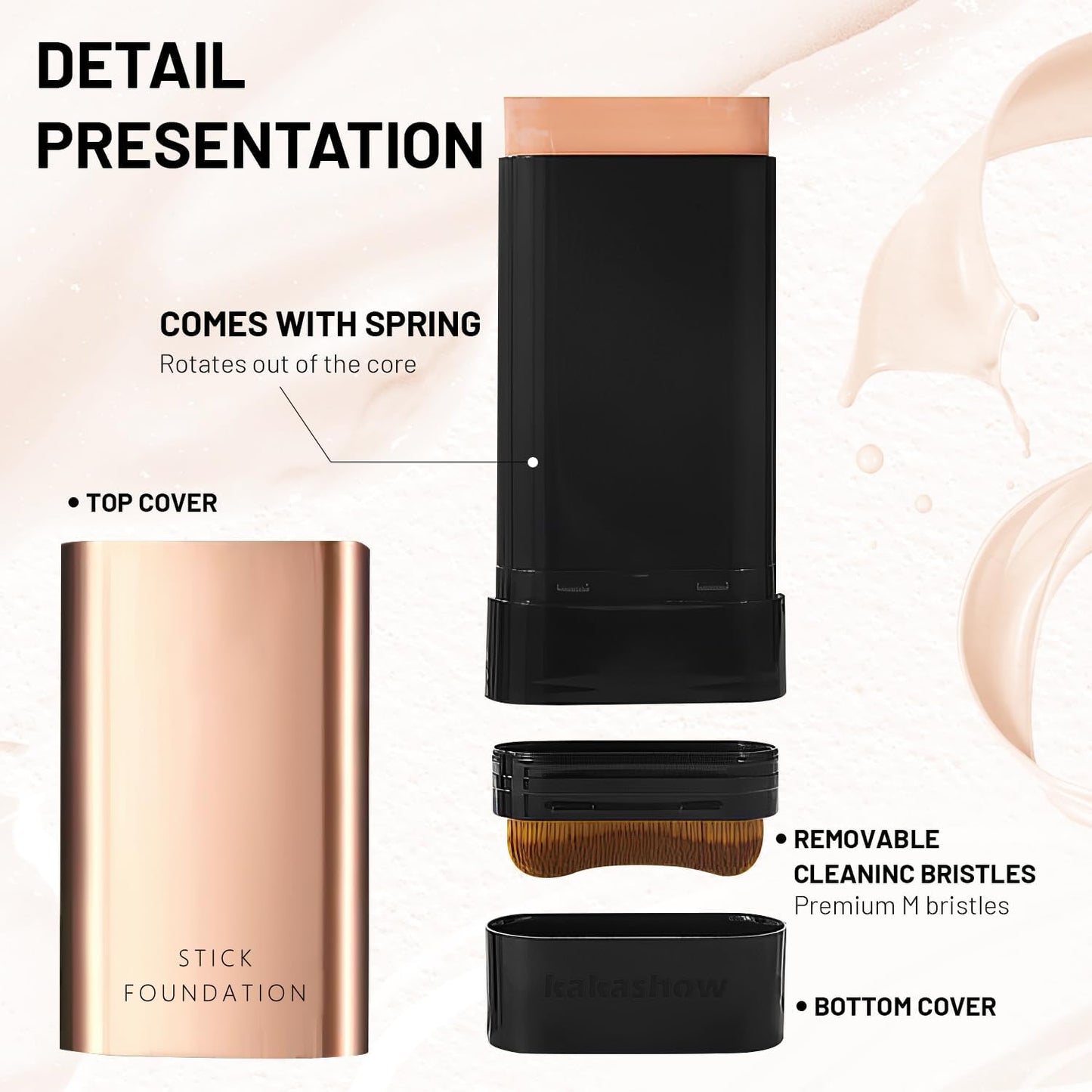 Premium Makeup Foundation Stick with Brush ( Buy 1 Get 1 Free )