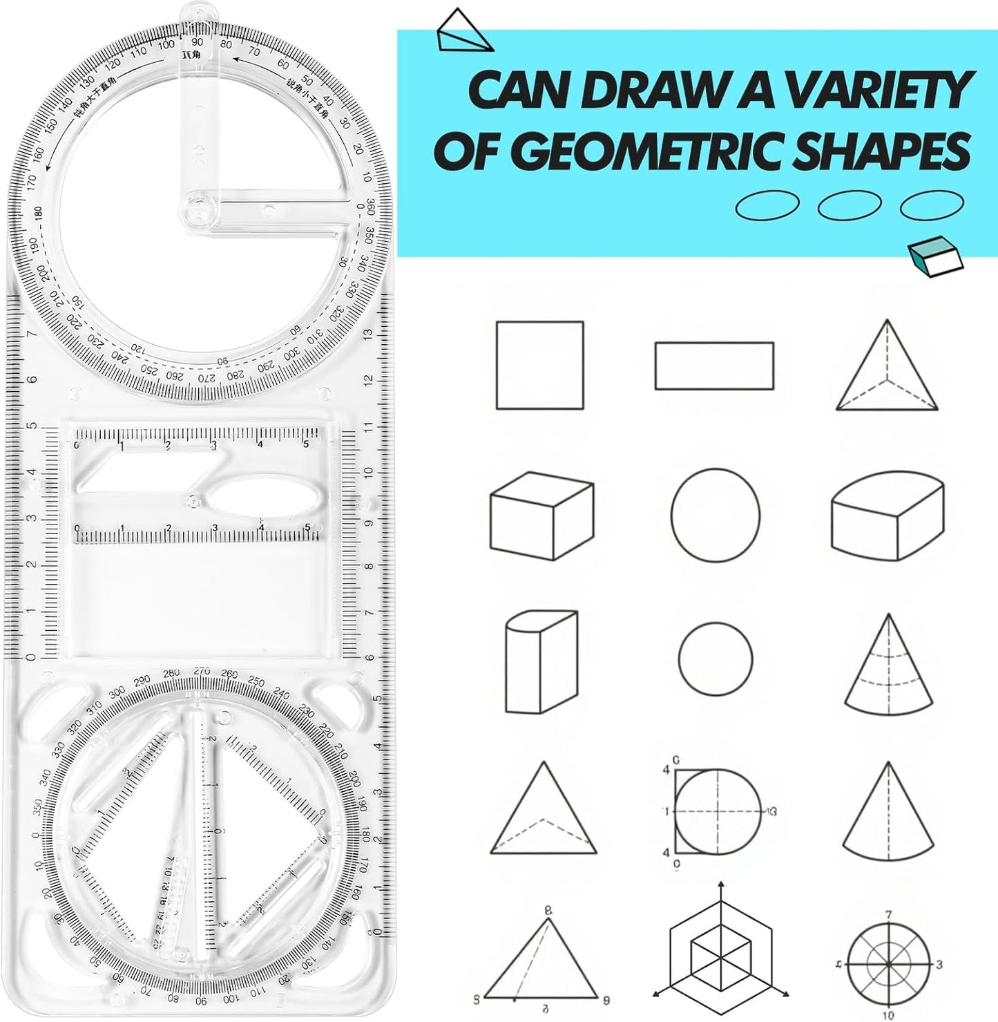 Multifunctional Geometric Ruler ( Buy 1 Get 1 Free )