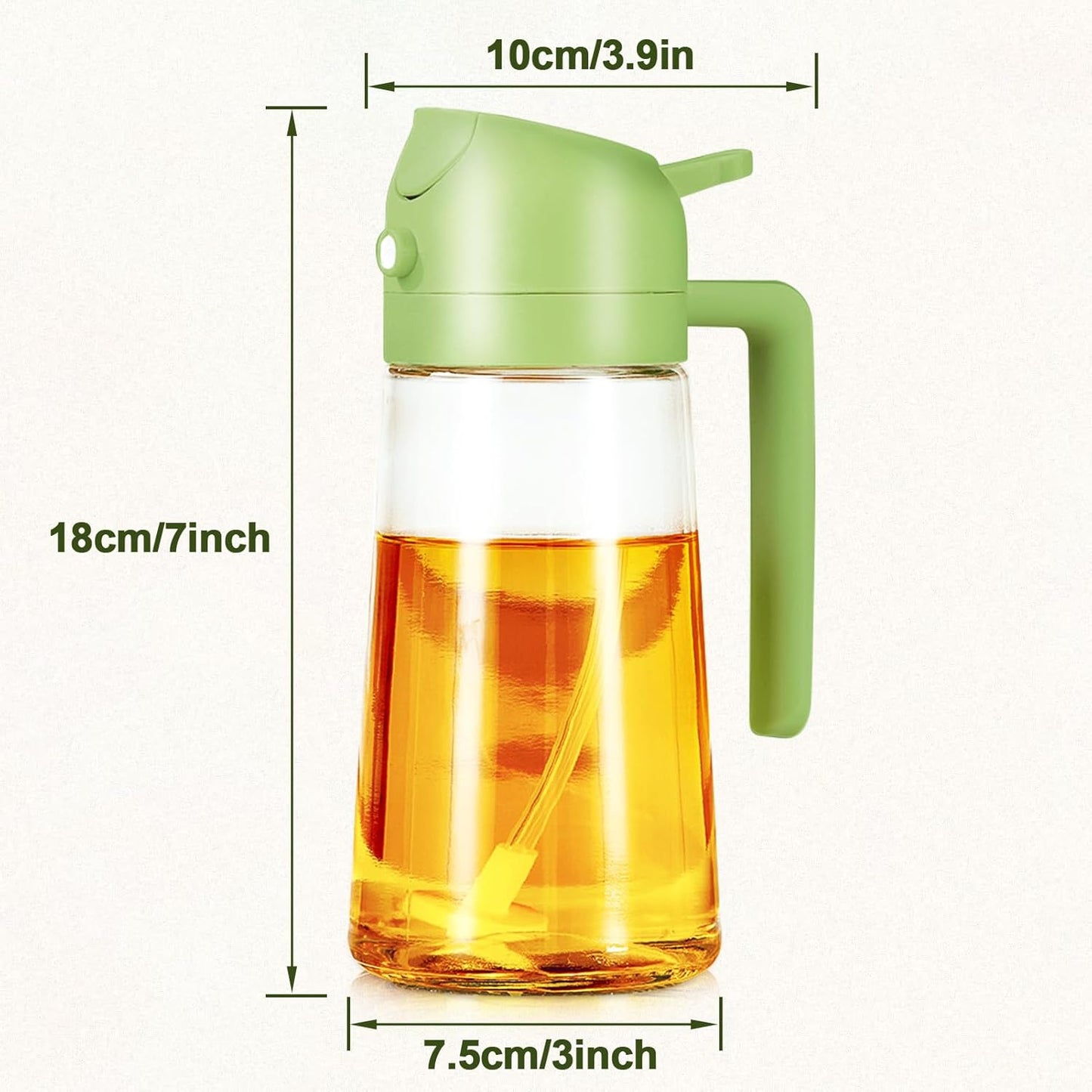 Oil Sprayer and Oil Dispenser Glass Bottle (500ml)
