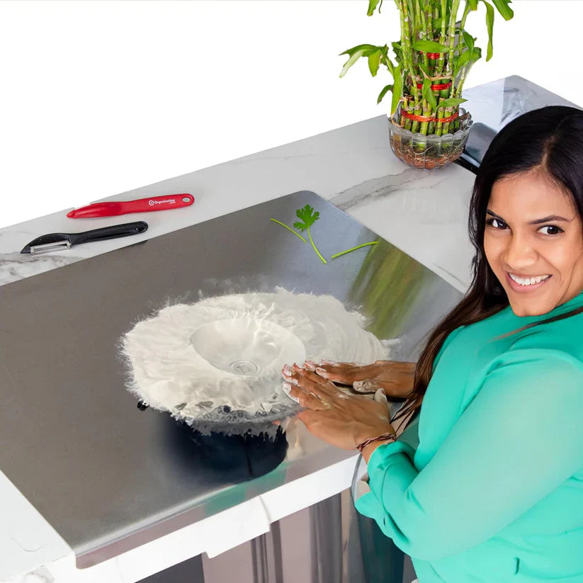 Stainless Steel Chopping Board & Kitchen Countertop 41 x 31 Cm (Original Big Size)