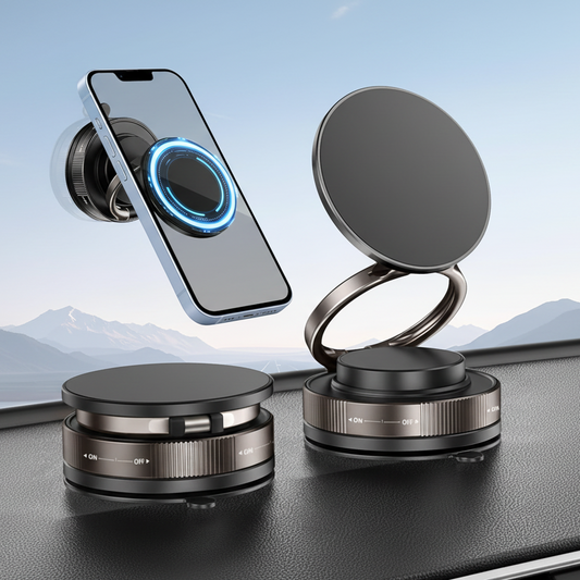 Multipurpose Vacuum Magnetic Phone Holder 360° Rotation & 180° Adjustable ( Buy 1 Get 1 Free )