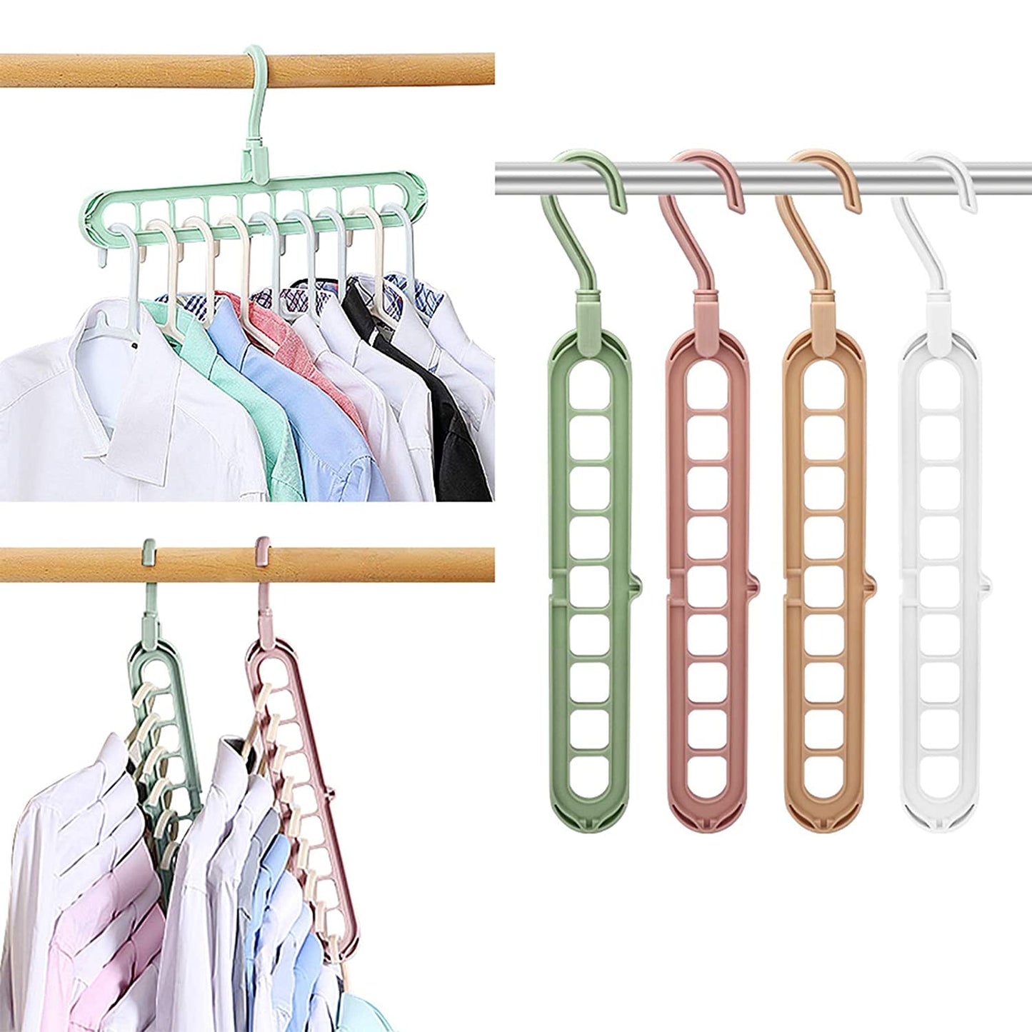9 in 1 Space Saving Clothes Hangers (Pack Of 6)