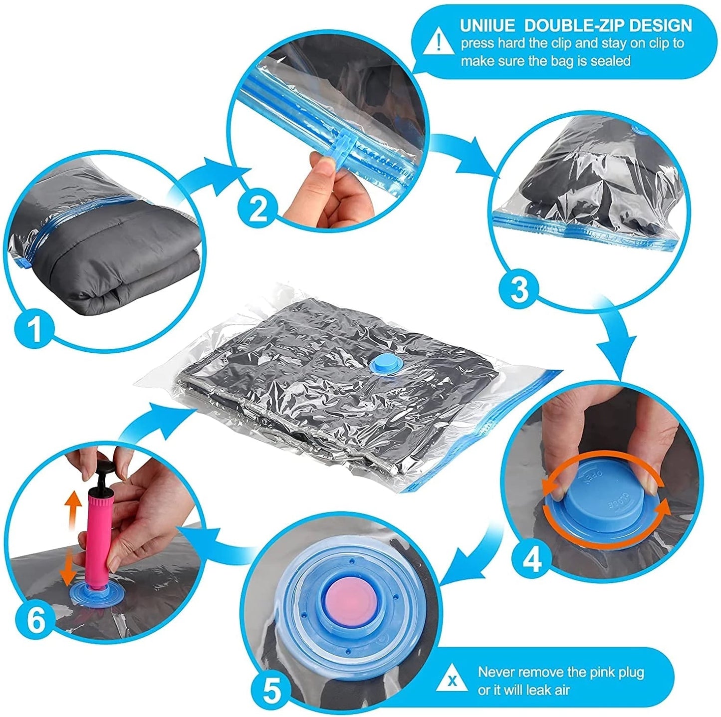 Space Saver Vacuum Storage Bag (5 Bag + 1 Pump)
