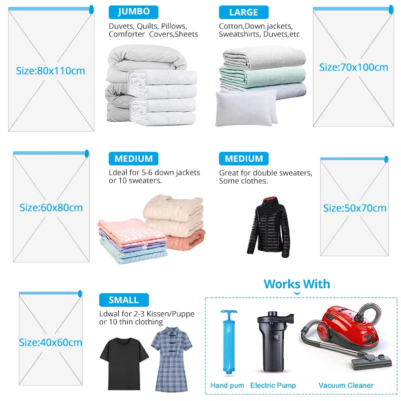 Space Saver Vacuum Storage Bag (5 Bag + 1 Pump)
