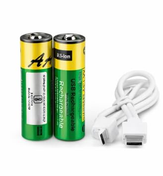 Type C Rechargeable Batteries 800 mWh 2 Pcs AAA & 2 Pcs AA Total ( 4 Pcs Set )