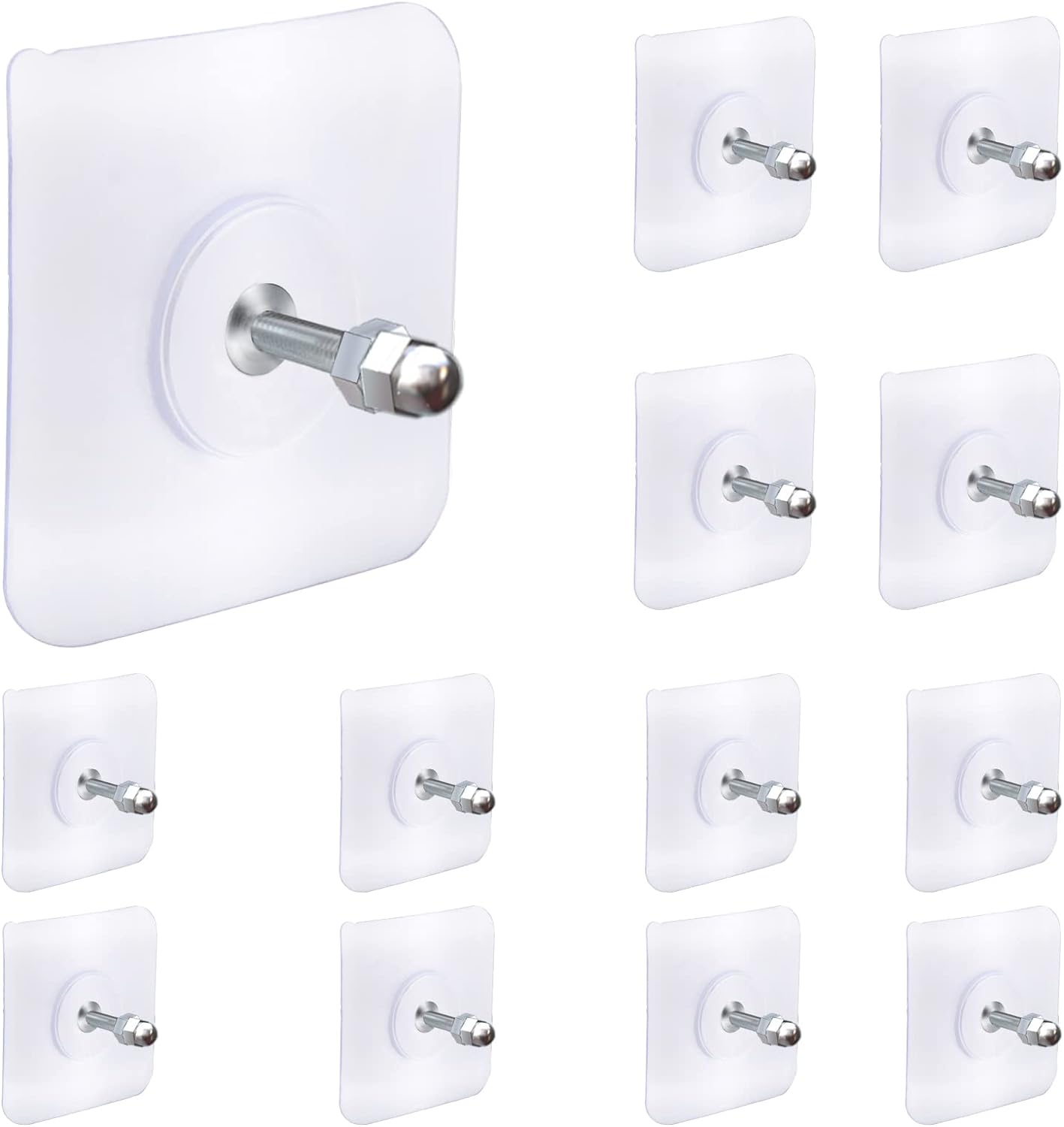 Adhesive Wall Mount Screw Hooks for Hanging Without Drilling