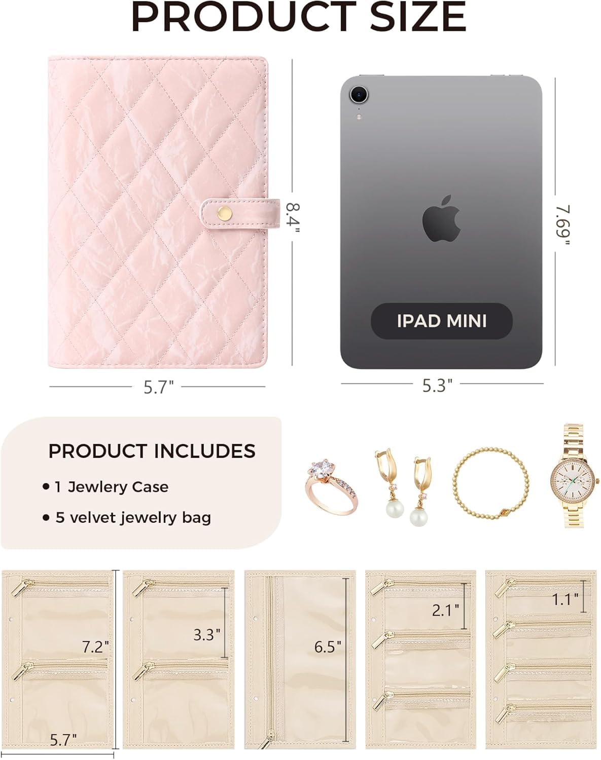 Premium Leather Jewellery Organizer Book (Pink)