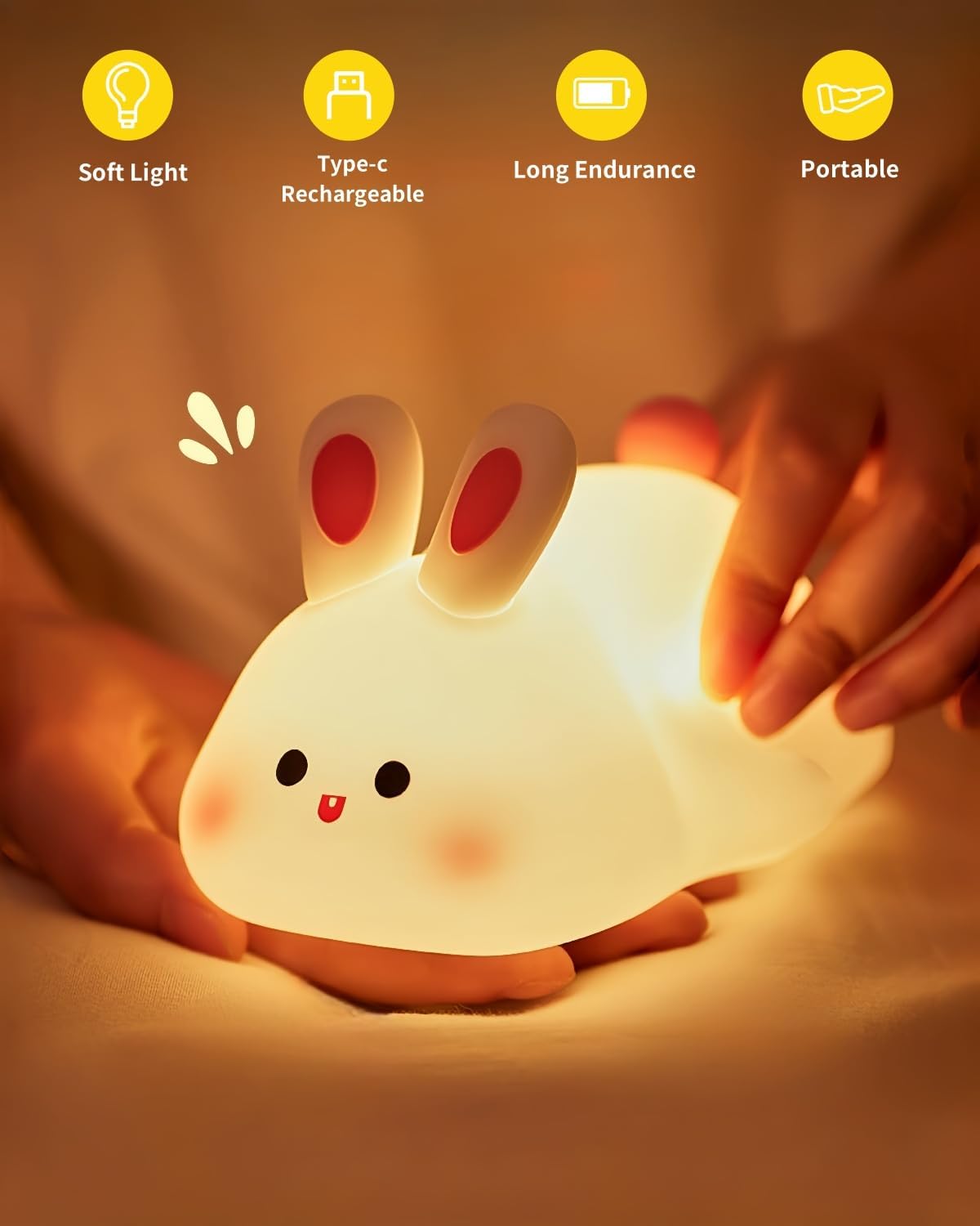 Cute Rabbit Night Light Lamp