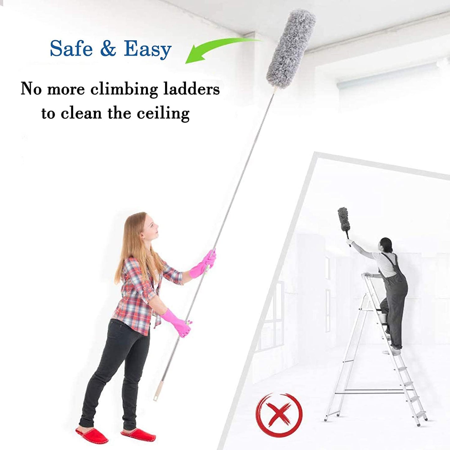 Long Dust Cleaning Mop - Washable