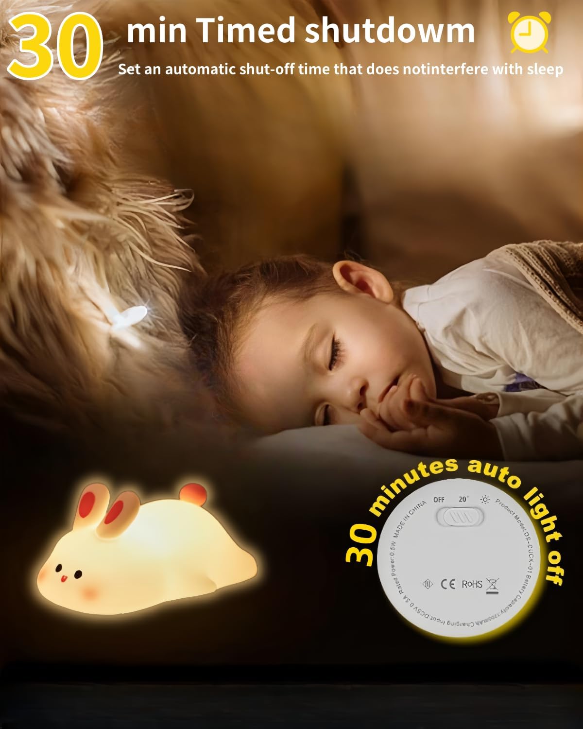 Cute Rabbit Night Light Lamp