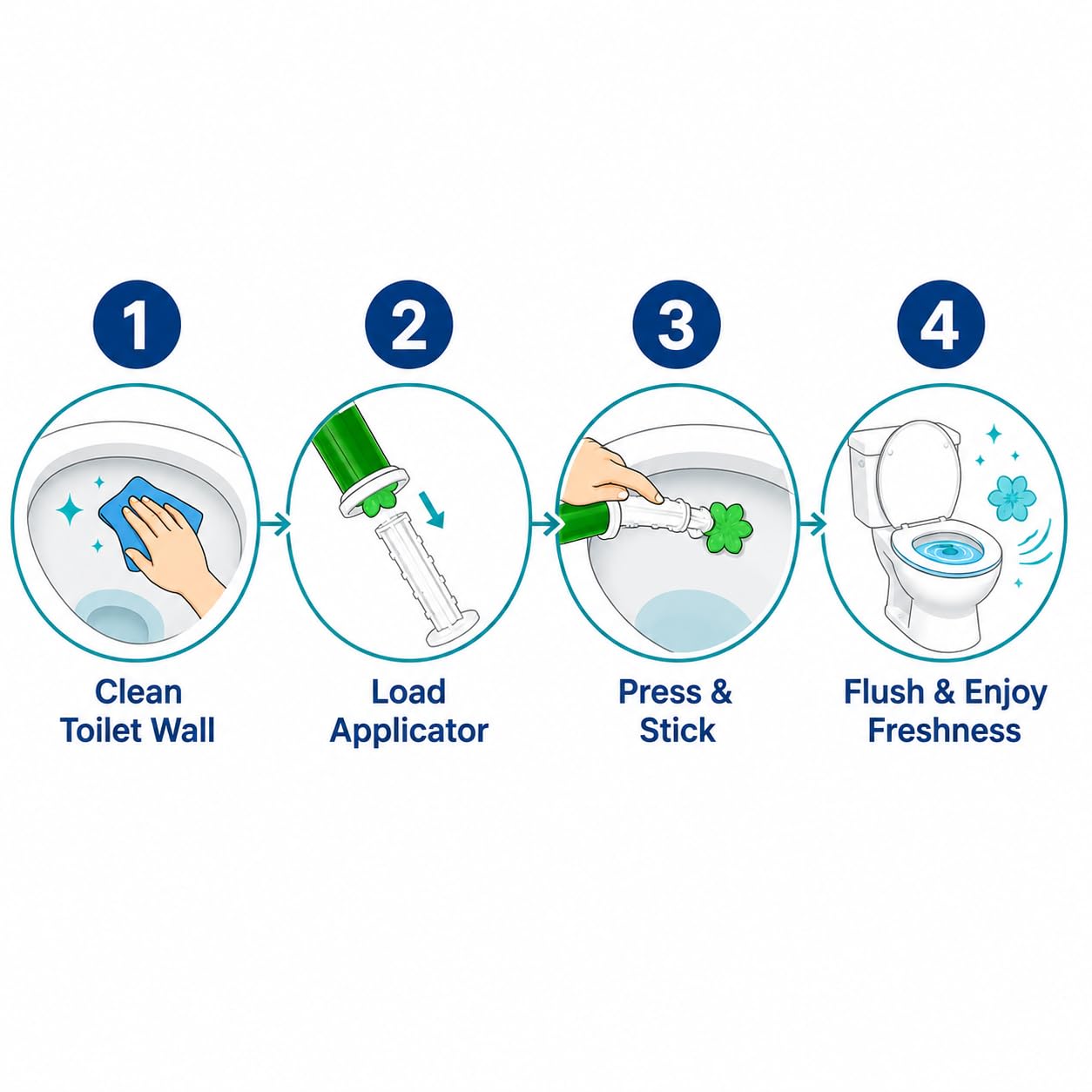 Flower Toilet Gel for Fresh Smell (Pack Of 4)