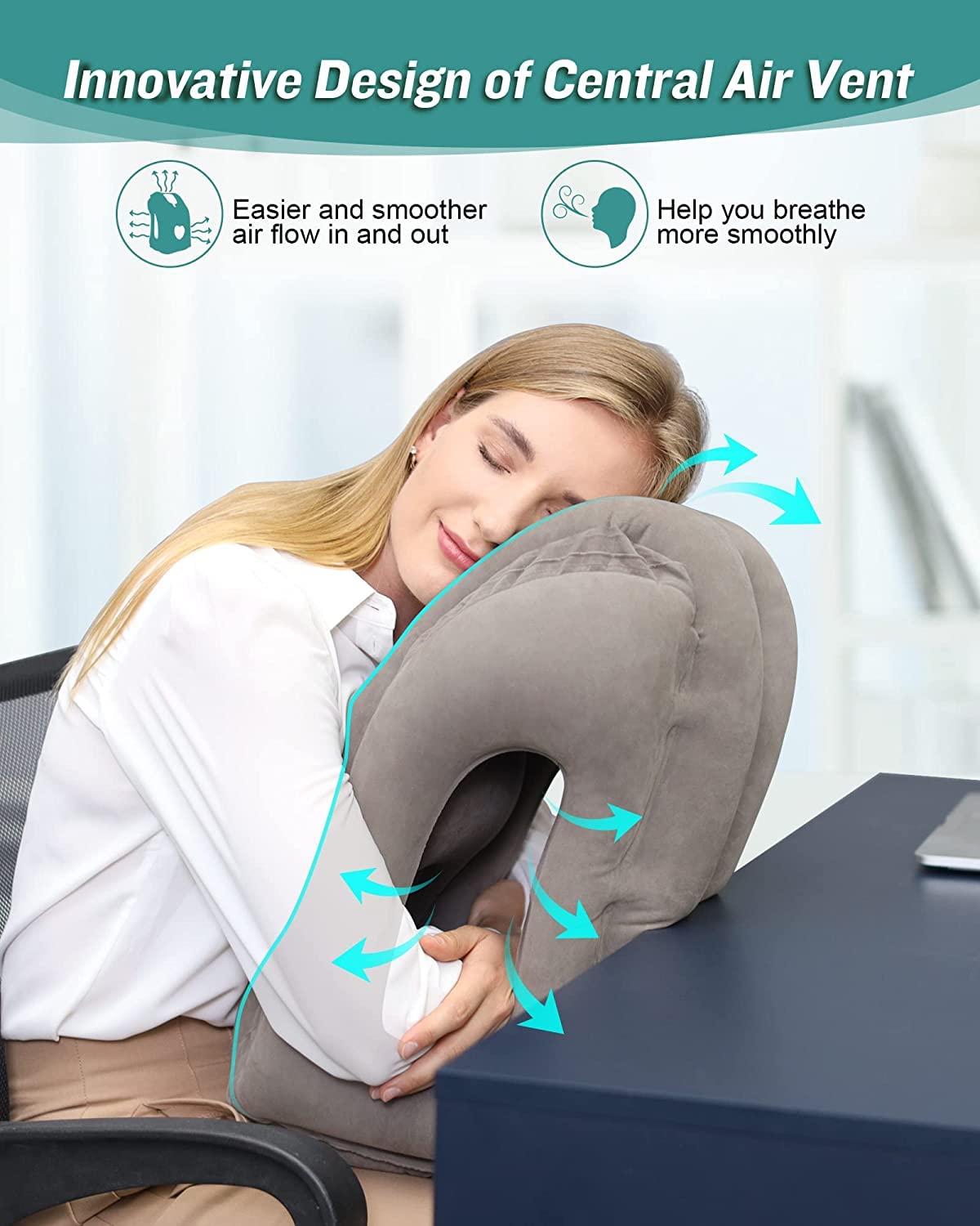 Inflatable Travel Pillow For Support Neck & Head