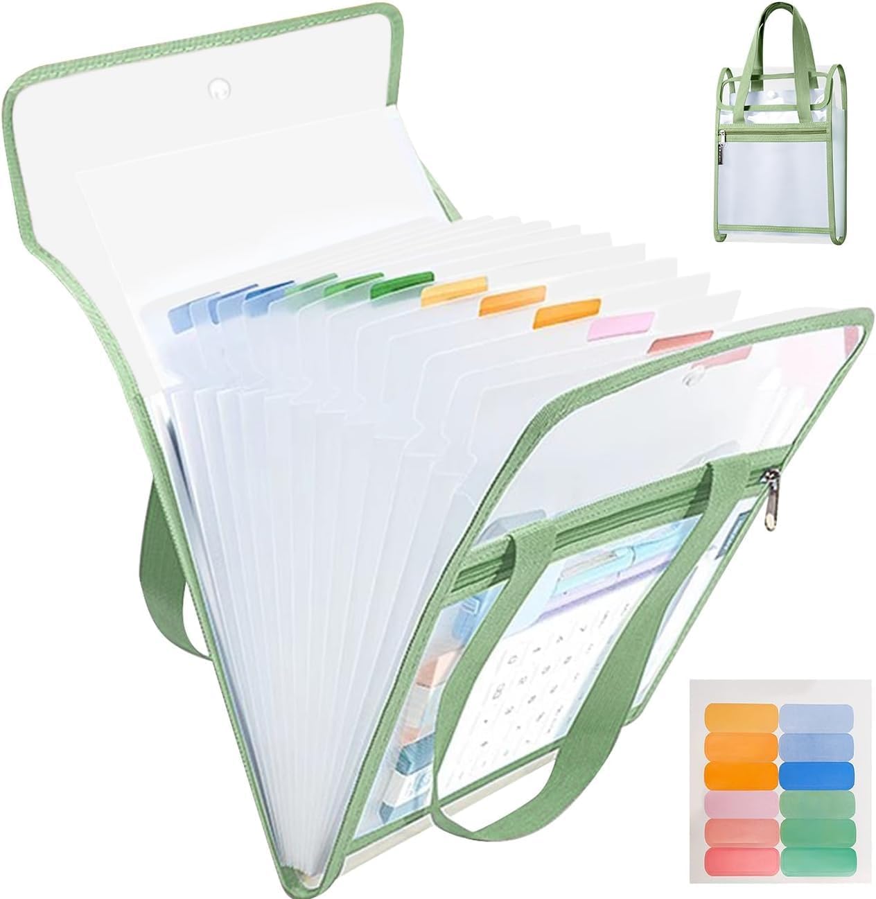 13 Compartments Vertical A4 Document Folder Organizer Bag With Label Sticker ( Buy 1 Get 1 Free )