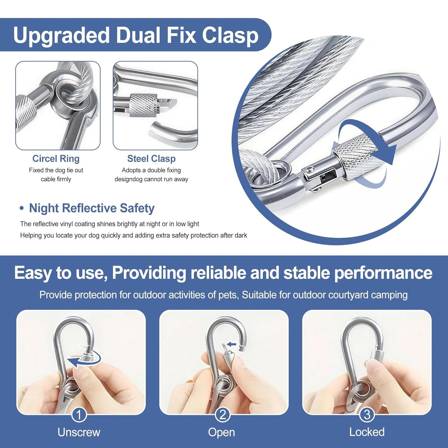 Portable Stainless Steel Clothesline Rope with Hooks (Buy 1 Get 1 Free)