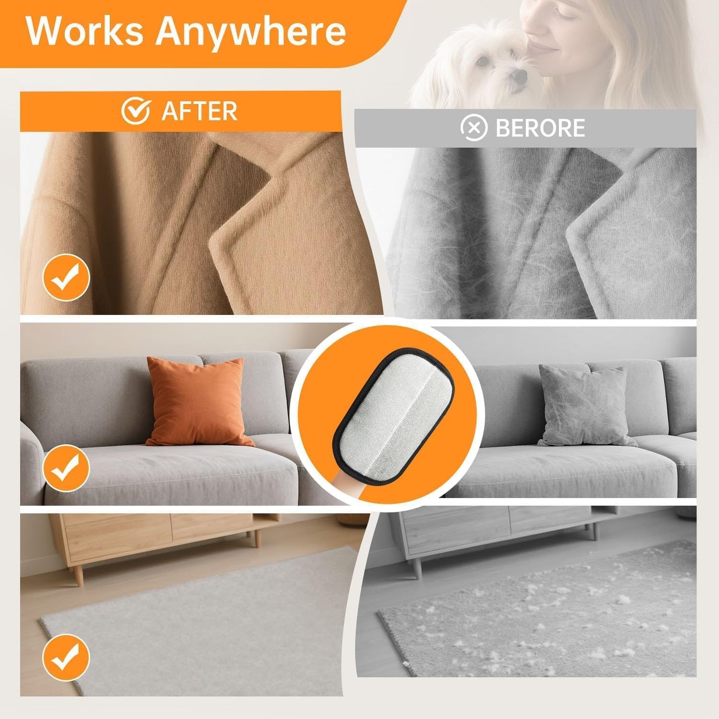 Pet Hair Removal Gloves - Premium Quality (Buy 1 Get 1 Free)