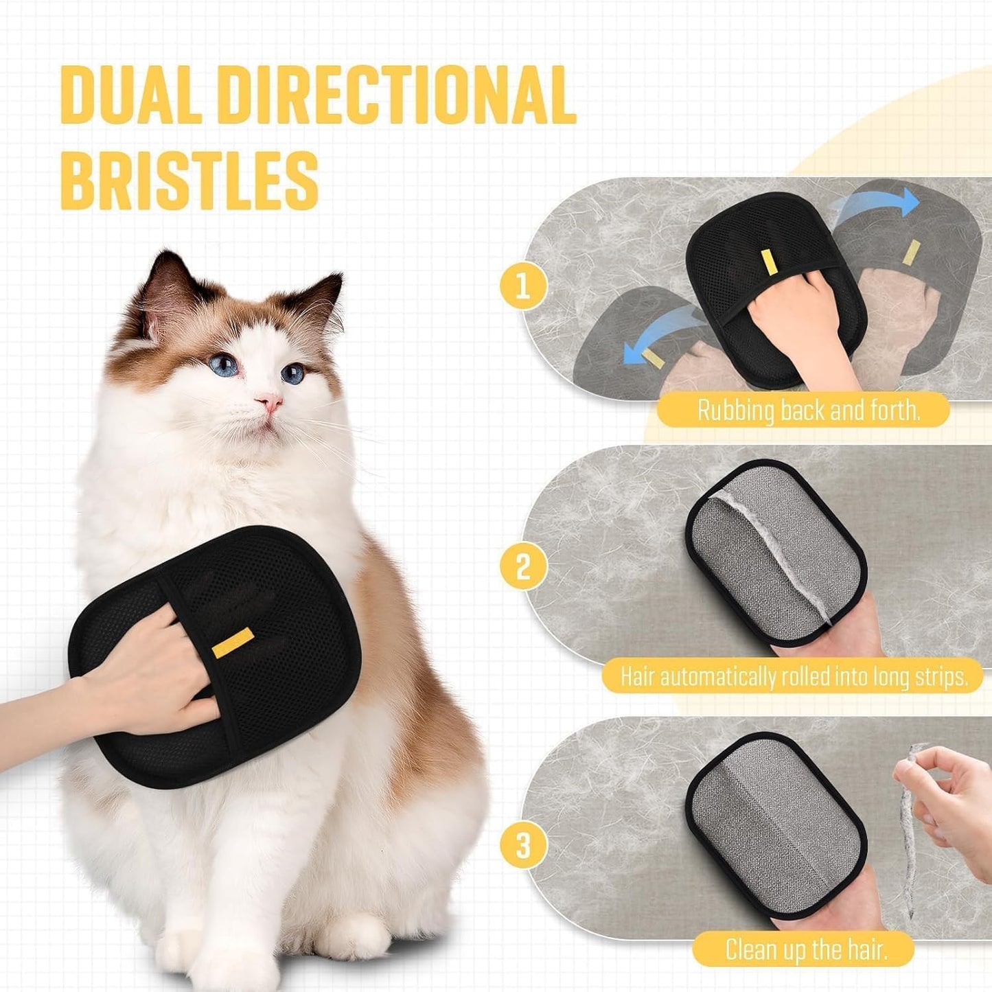 Pet Hair Removal Gloves - Premium Quality (Buy 1 Get 1 Free)
