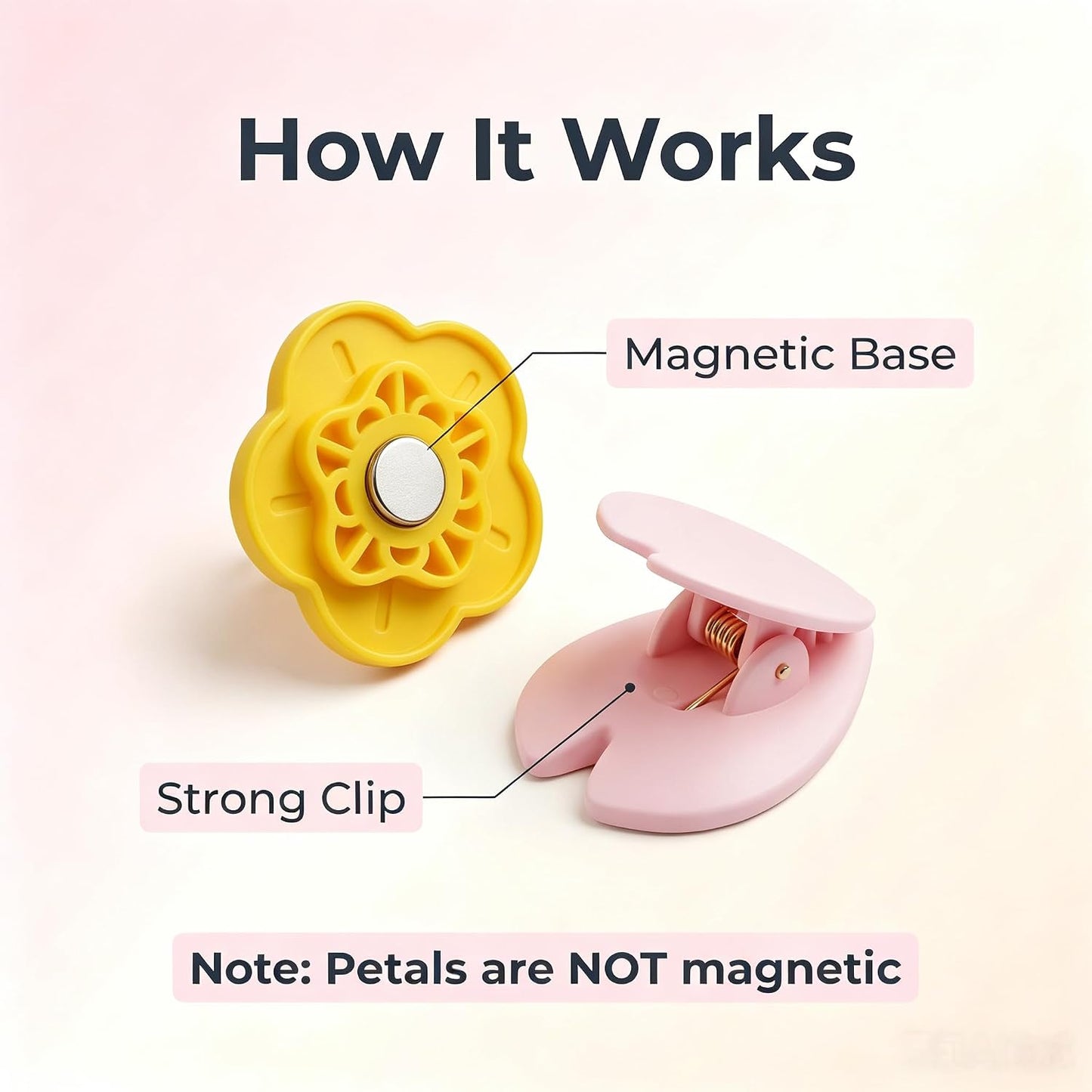 Flower Magnetic Fridge Clip
