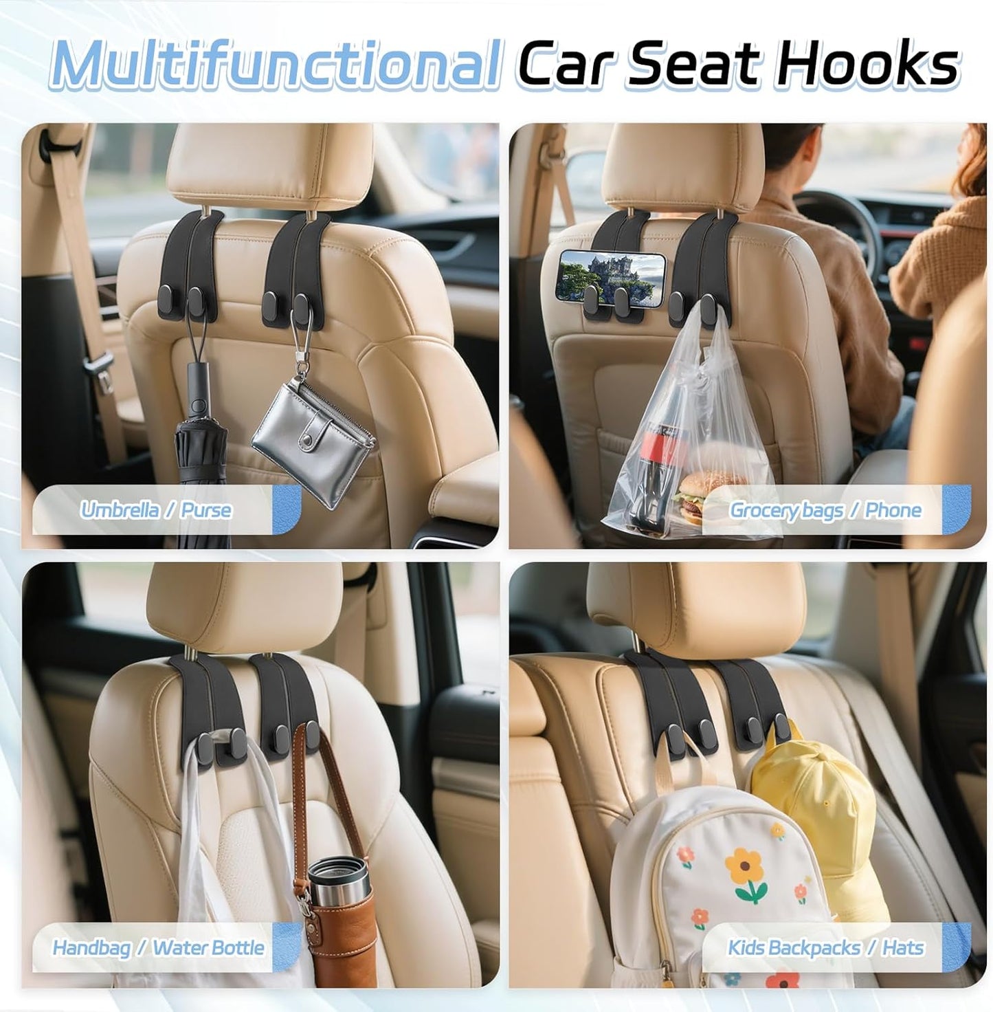 Car Seat Headrest Hooks