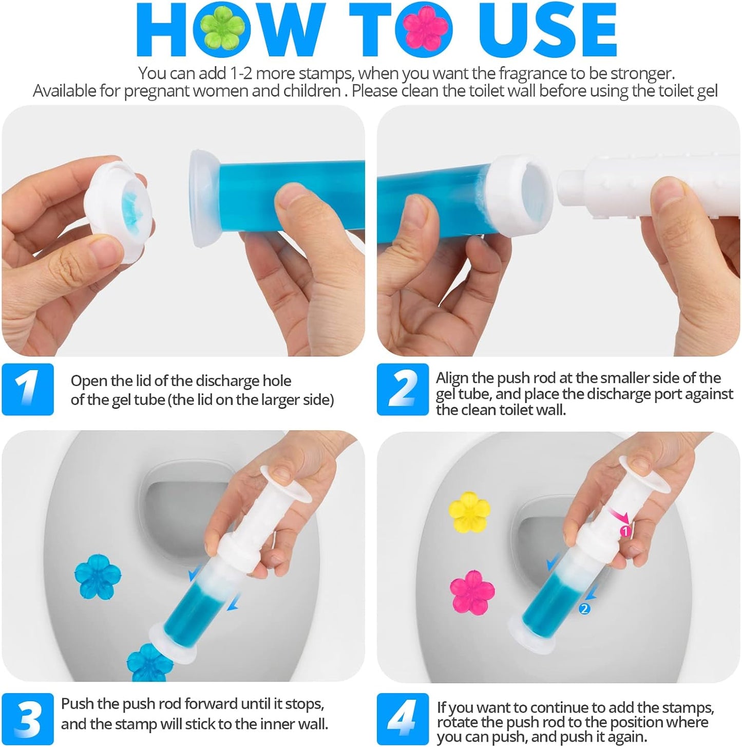 Flower Toilet Gel for Fresh Smell (Pack Of 4)