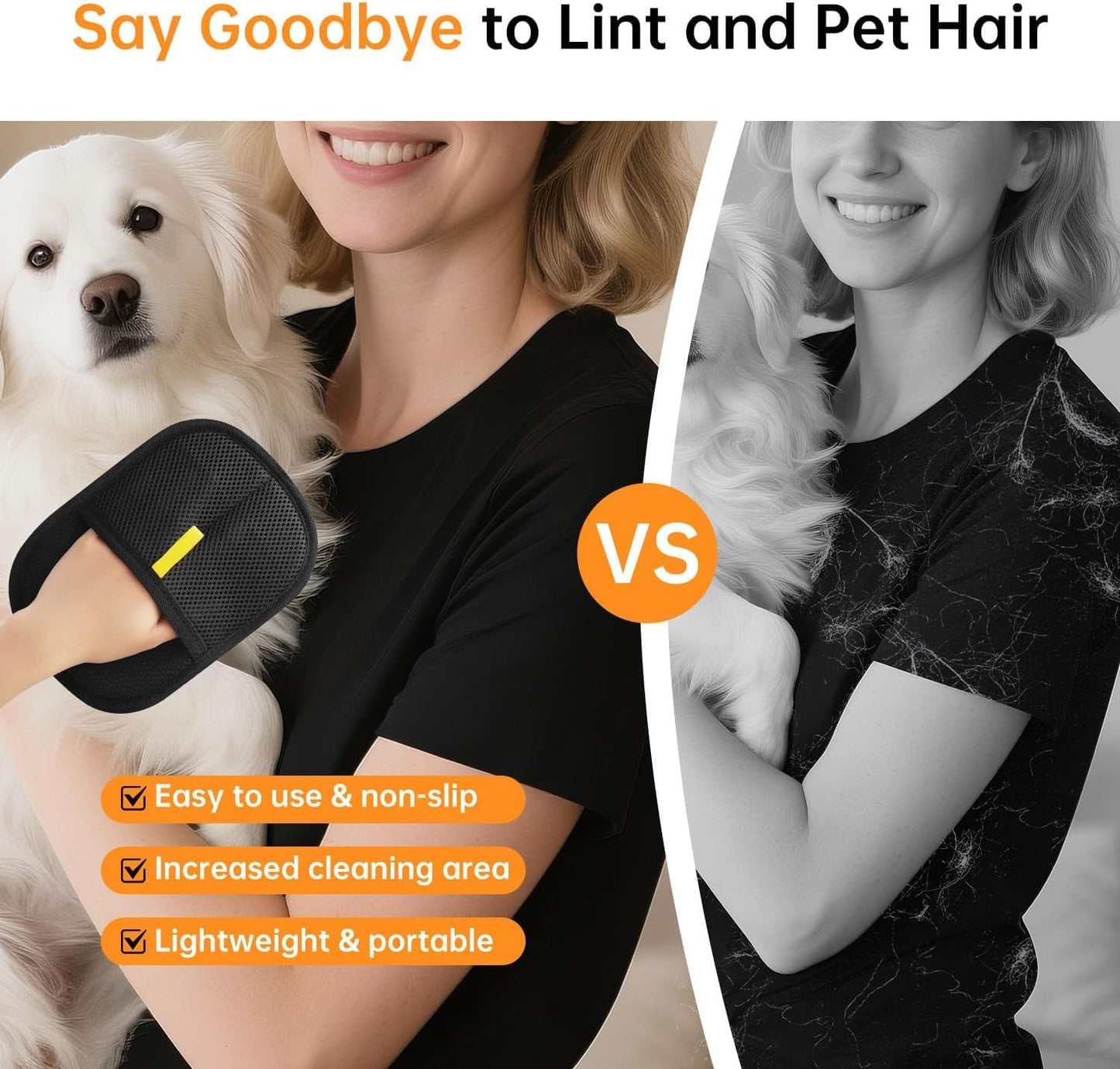 Pet Hair Removal Gloves - Premium Quality (Buy 1 Get 1 Free)