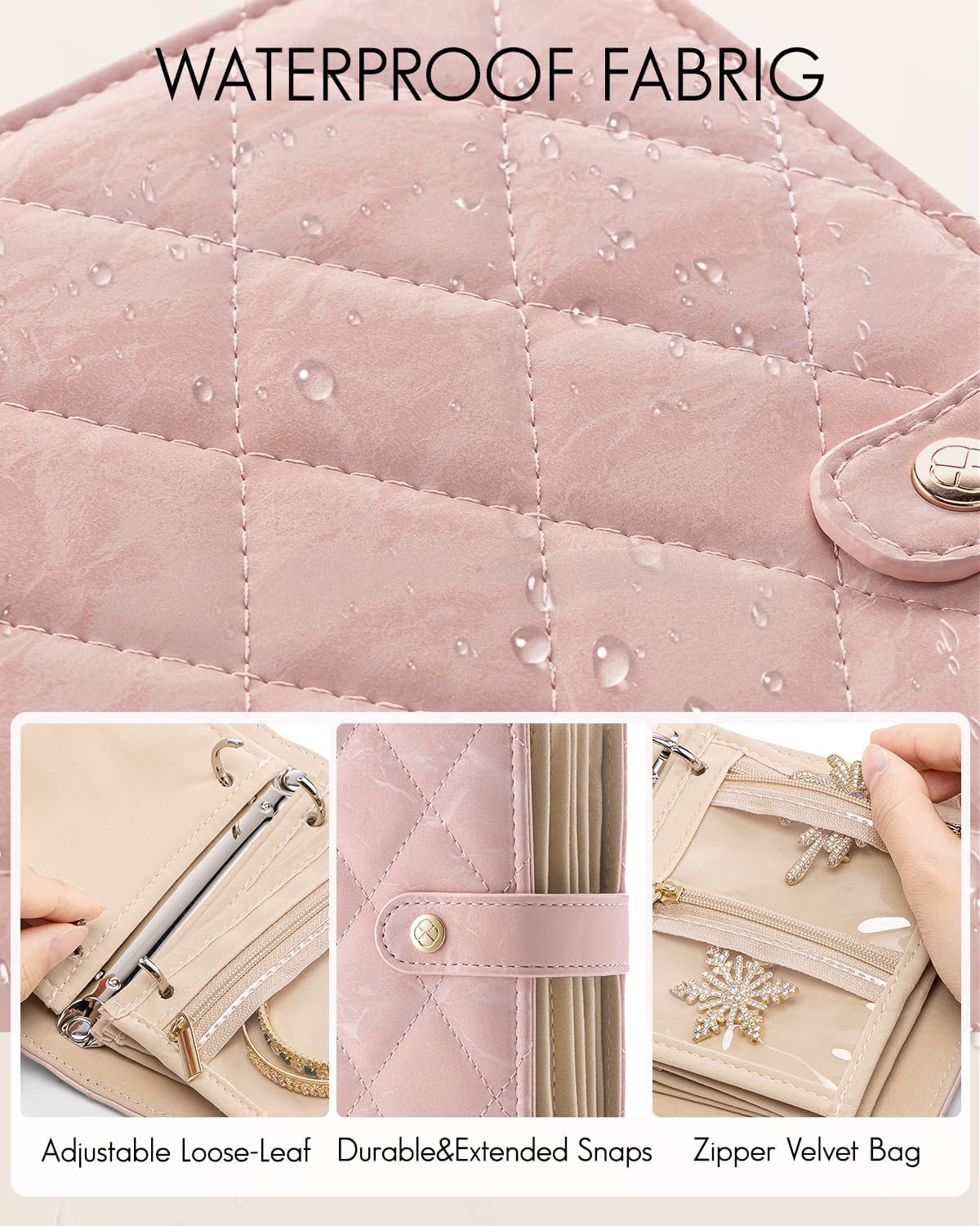 Premium Leather Jewellery Organizer Book (Pink)