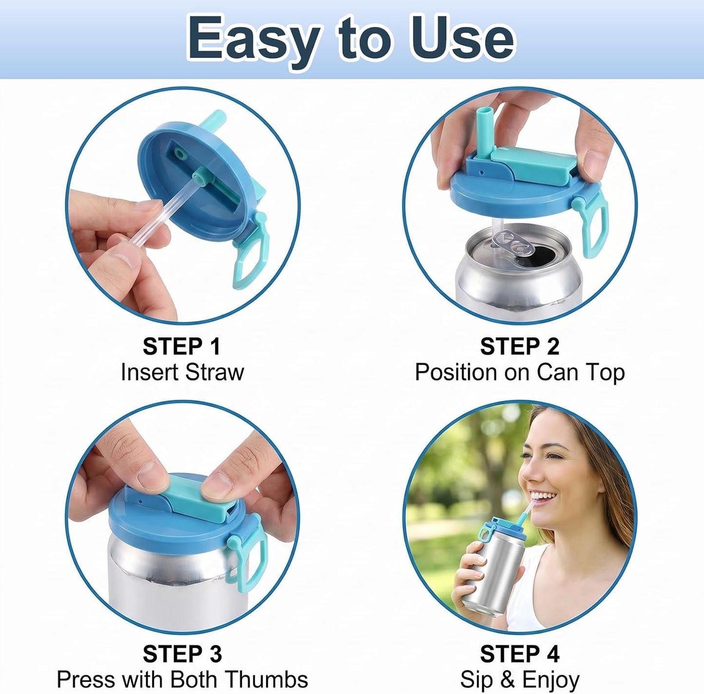 BPA-Free Reusable Soda Can Lids with straw (Buy 1 Get 1 Free)