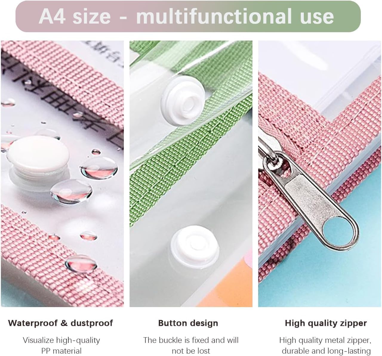 13 Compartments Vertical A4 Document Folder Organizer Bag With Label Sticker ( Buy 1 Get 1 Free )