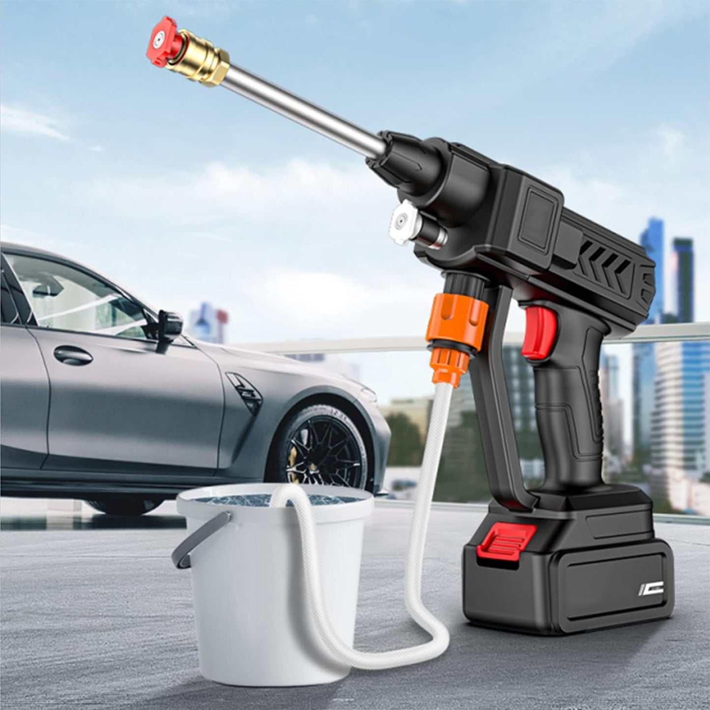 Electric Portable High Pressure Washer Gun for Car & Bike