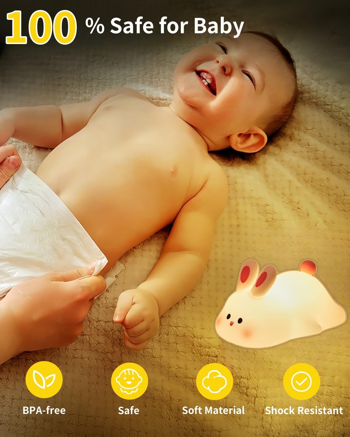 Cute Rabbit Night Light Lamp