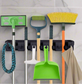 5 Slot 6 Hook Wall Mounted Broom Holder For Mop,Kitchen,Garden,Garage