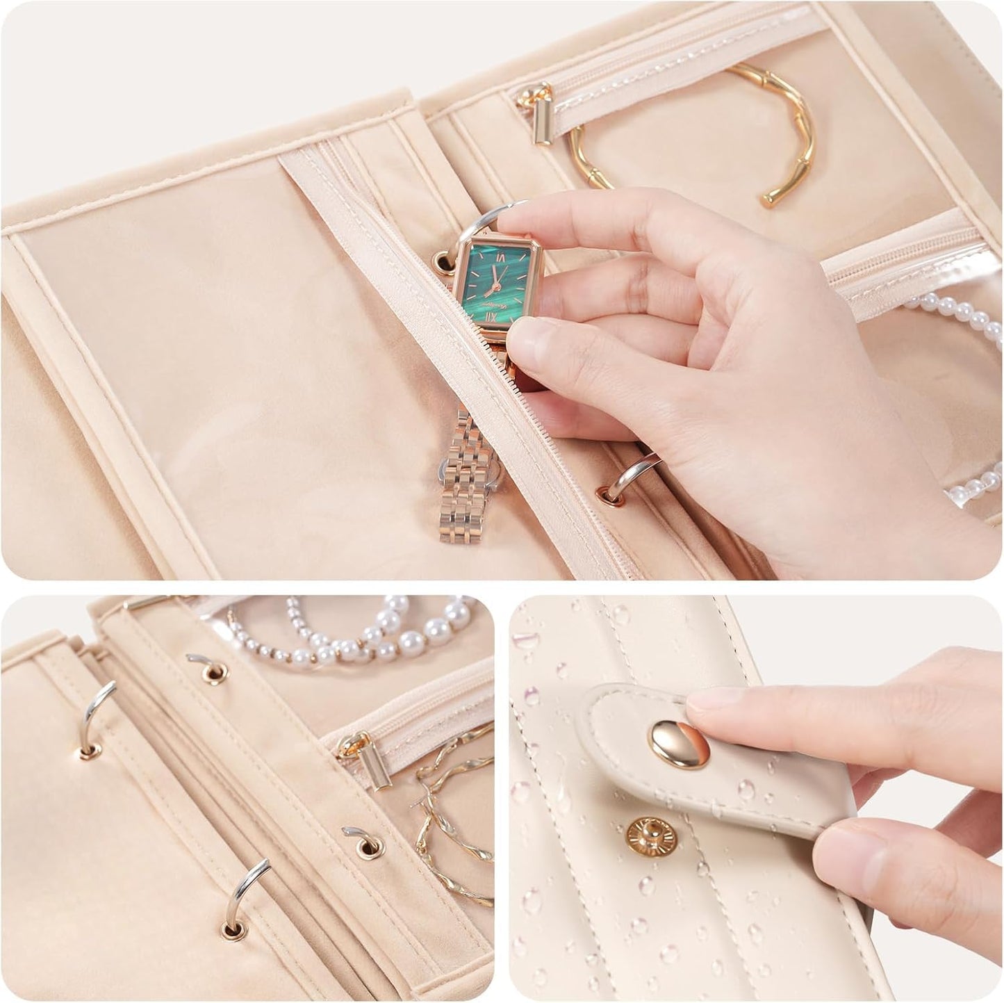 Premium Leather Jewellery Organizer Book (Pink)