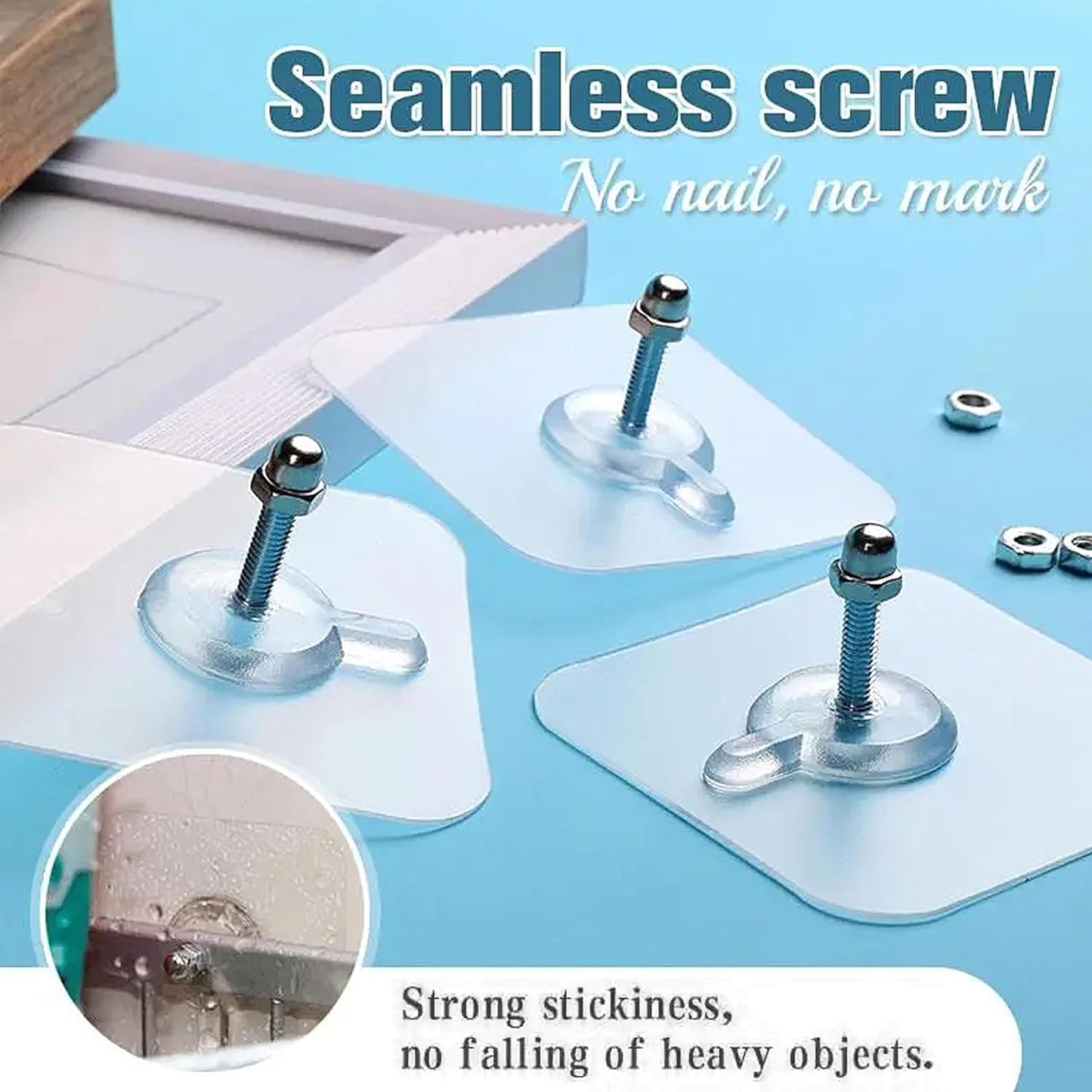 Adhesive Wall Mount Screw Hooks for Hanging Without Drilling