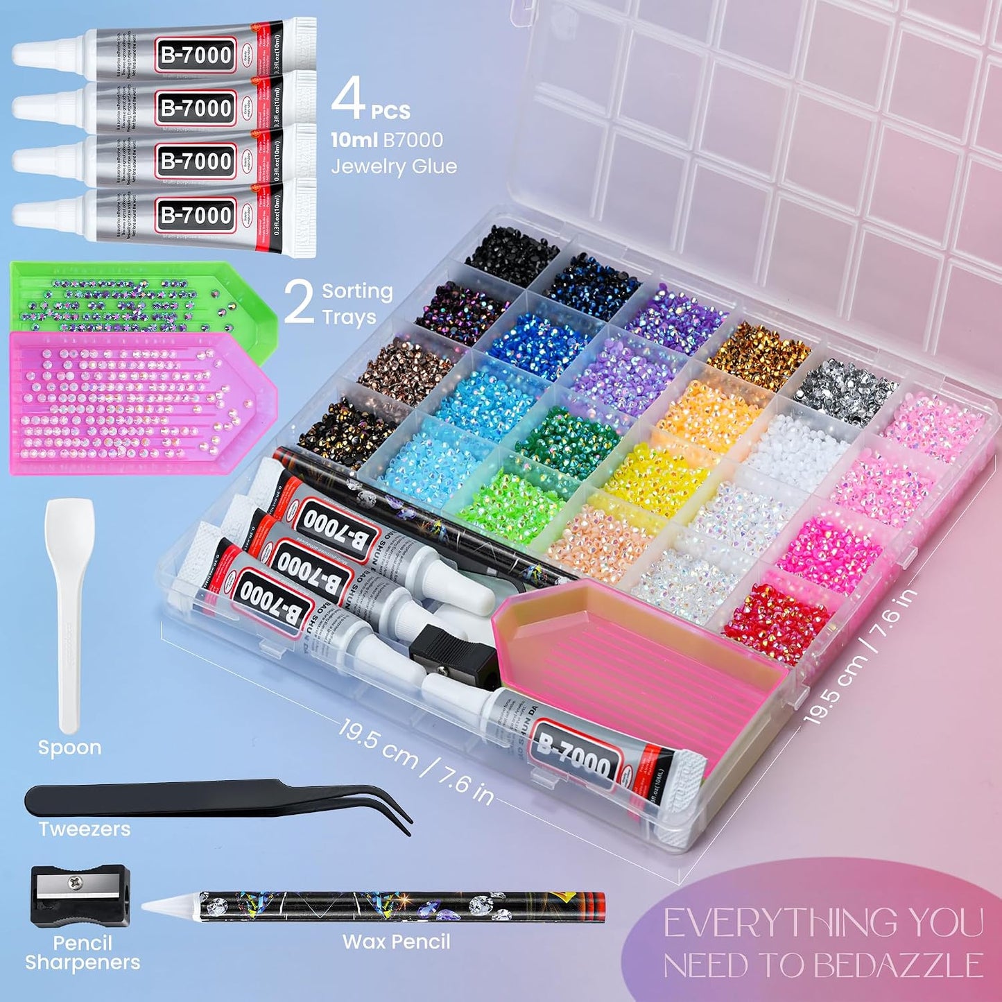 40000 Pcs Resin Jelly Rhinestones for Bedazzling, All-in-One Kit