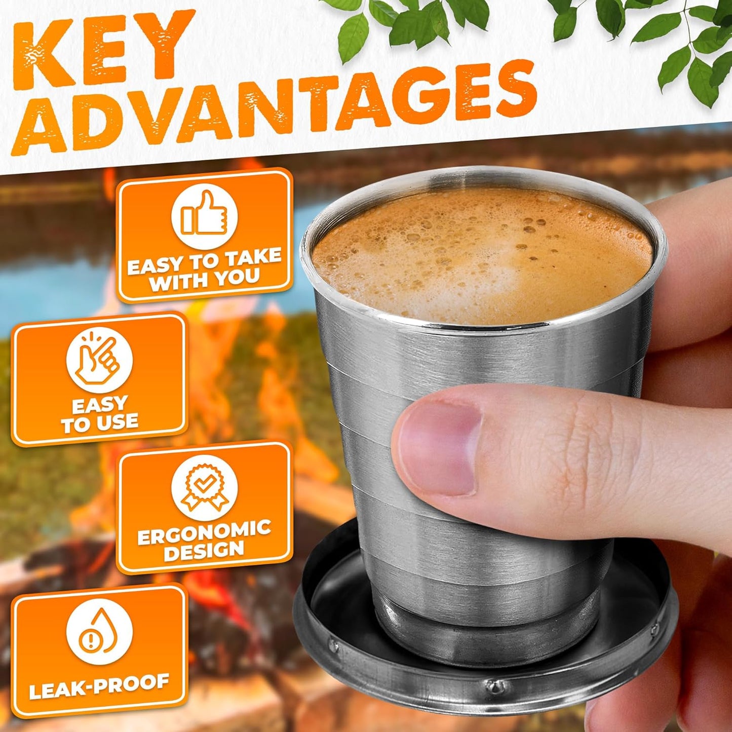 Stainless Steel Foldable Travel Cup