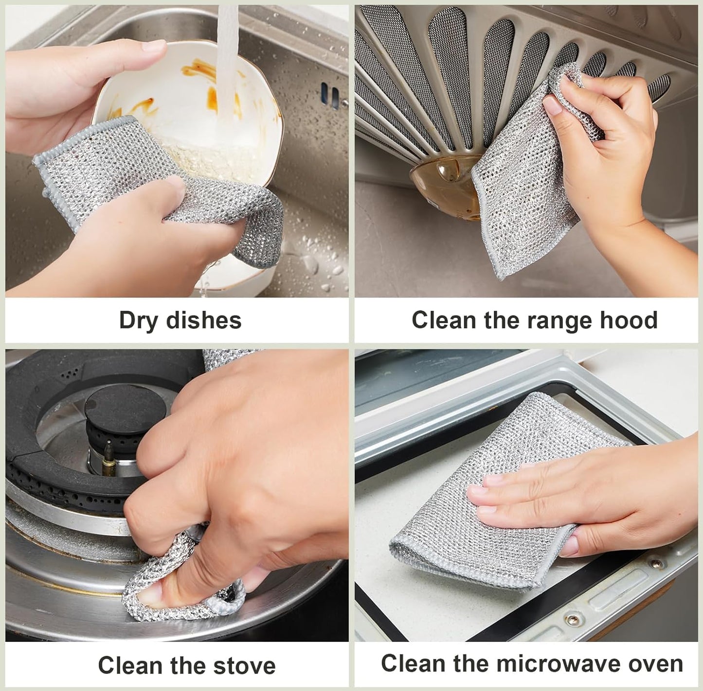 Non-Scratch Dishe Cleaning Wire Clothe for Sinks, Counter, Stove Tops