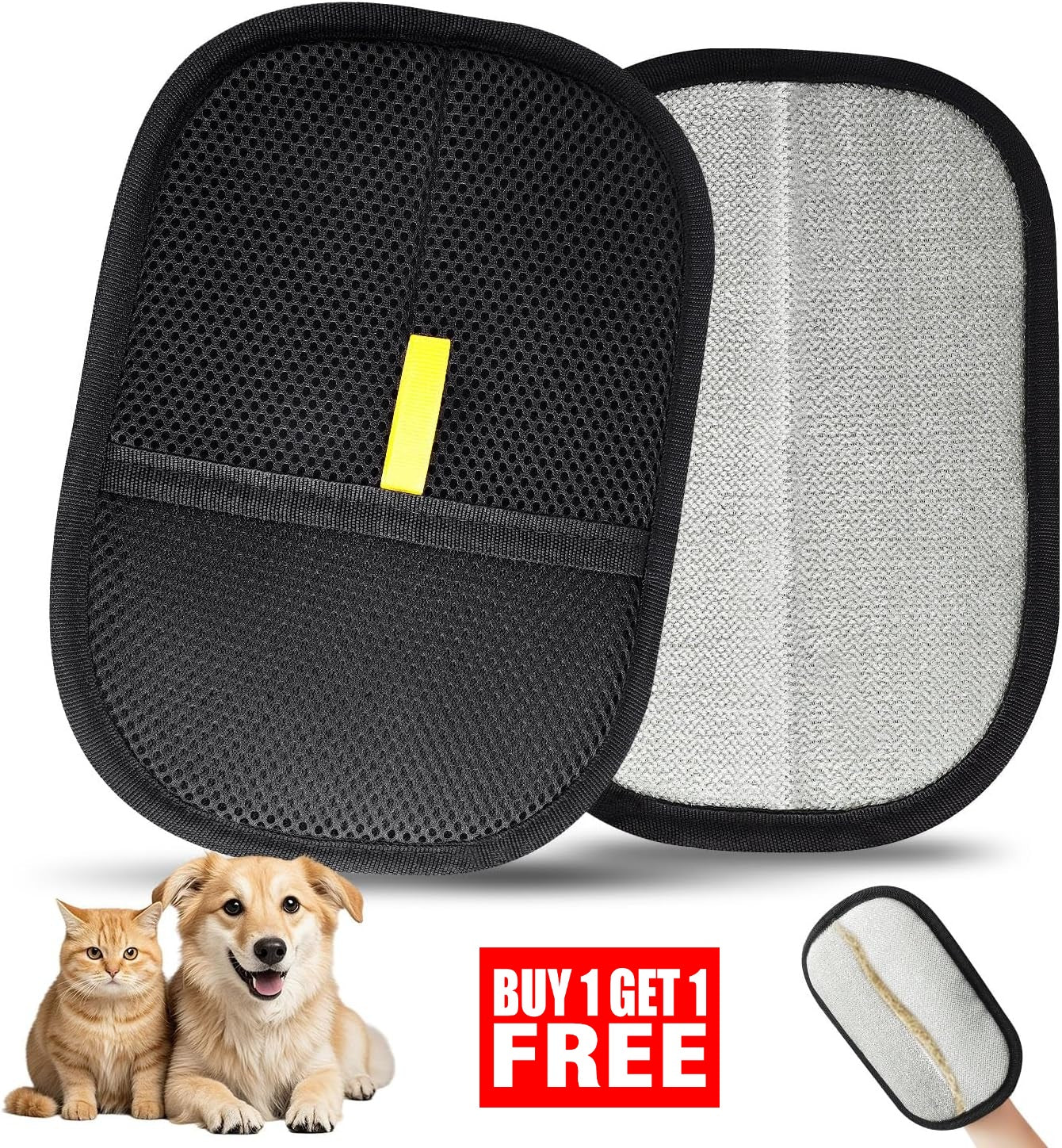 Pet Hair Removal Gloves - Premium Quality (Buy 1 Get 1 Free)