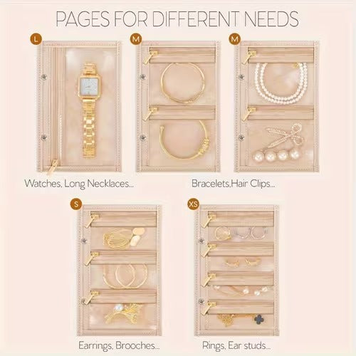 Premium Leather Jewellery Organizer Book (Pink)