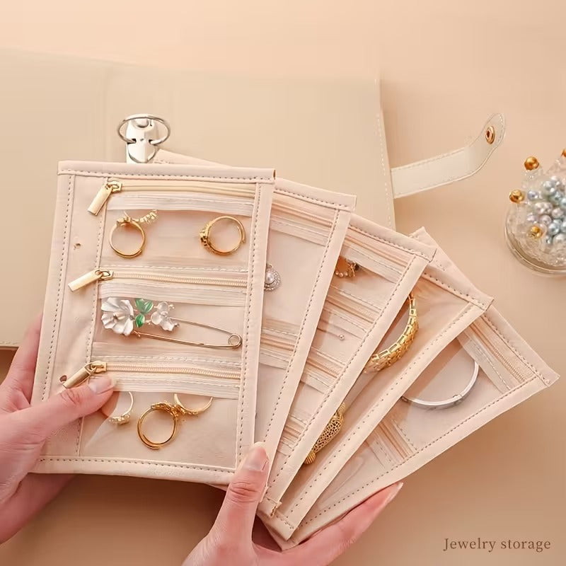 Premium Leather Jewellery Organizer Book (Pink)