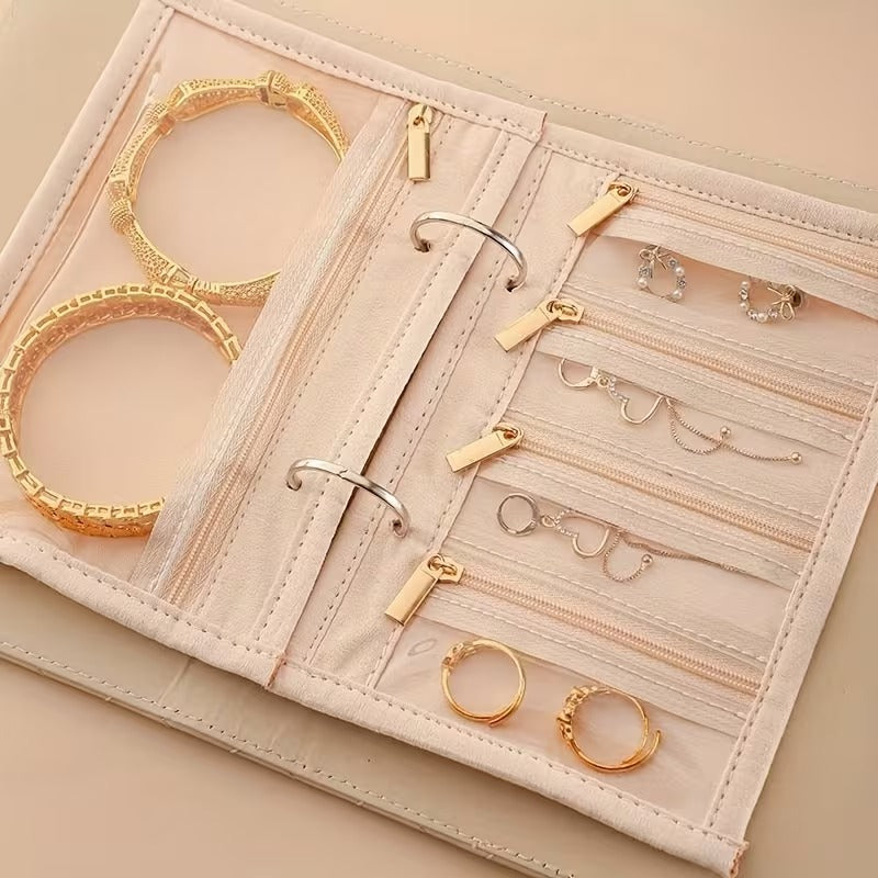 Premium Leather Jewellery Organizer Book (Pink)