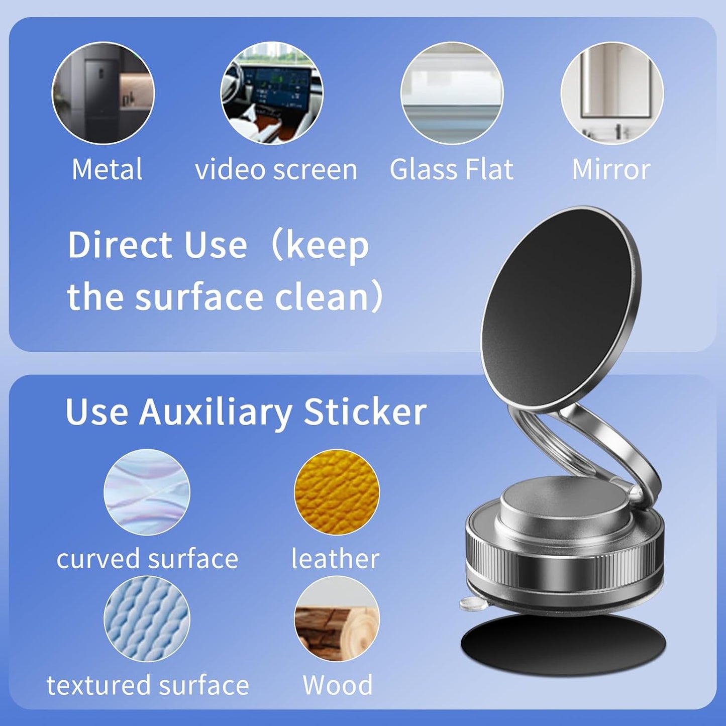 Multipurpose Vacuum Magnetic Phone Holder 360° Rotation & 180° Adjustable ( Buy 1 Get 1 Free )