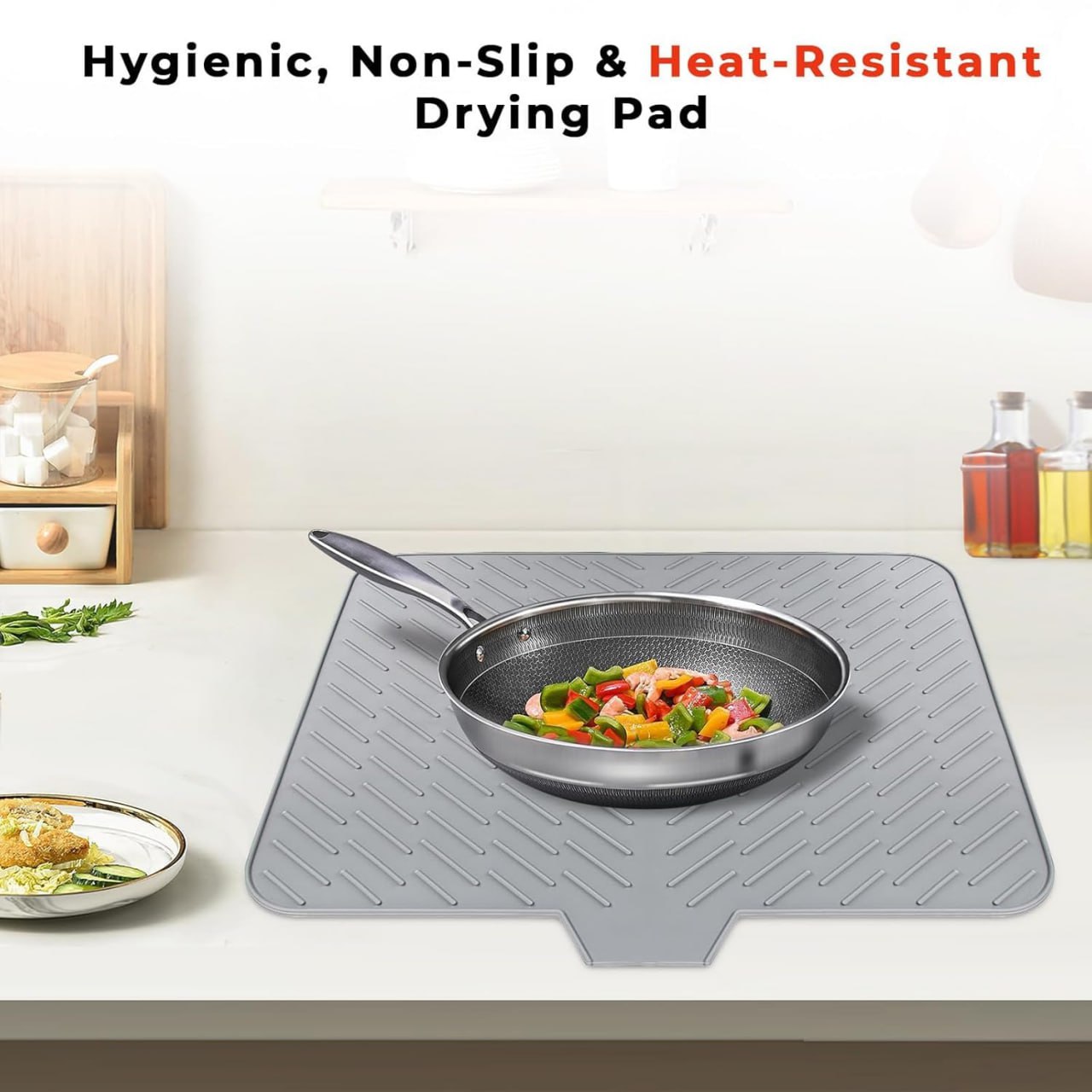 Non-Slip & Heat-Resistant Silicone Dish Drying Mat