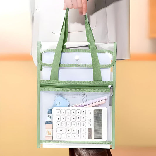 13 Compartments Vertical A4 Document Folder Organizer Bag With Label Sticker ( Buy 1 Get 1 Free )