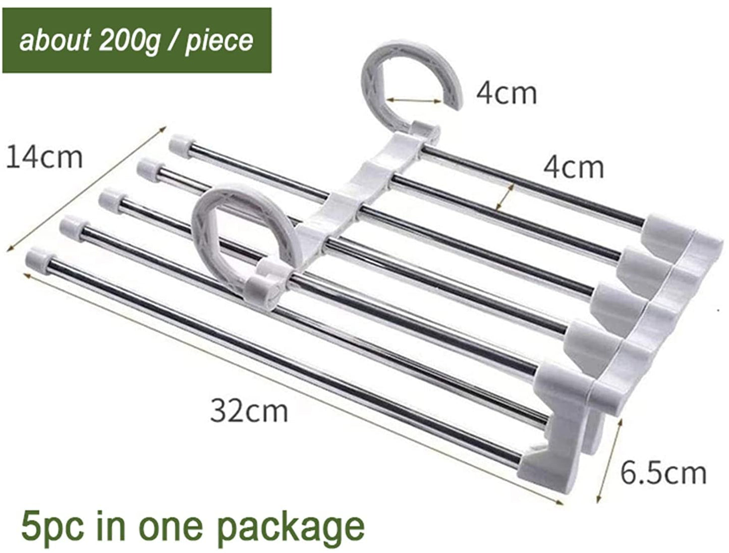 5 in 1 Layered Cloth Organizer Hanger (Stainless Steel Quality)