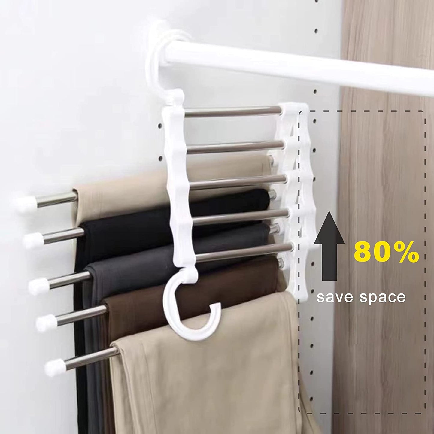 5 in 1 Layered Cloth Organizer Hanger (Stainless Steel Quality)