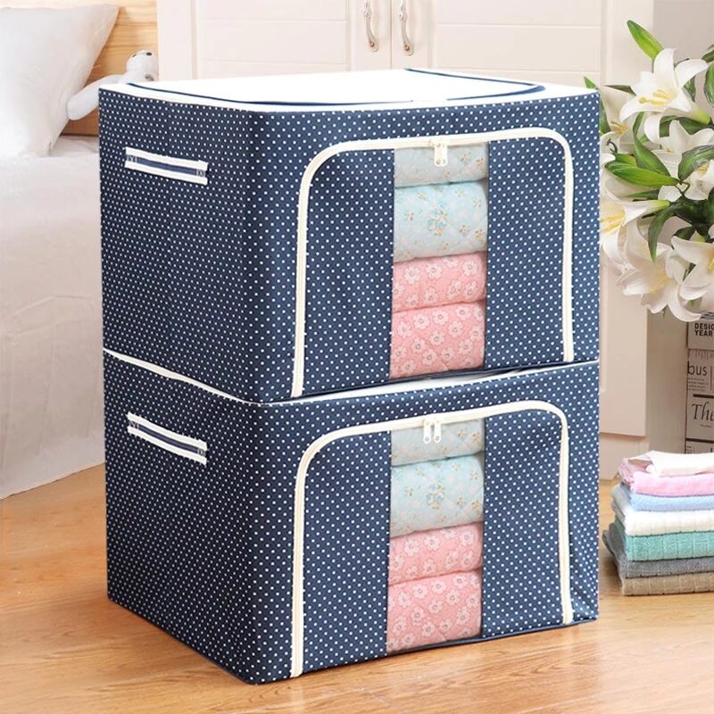 Cloth Storage Boxes For Sarres, Bed Sheets, Blanket Etc. (Stainless Steel Frame)